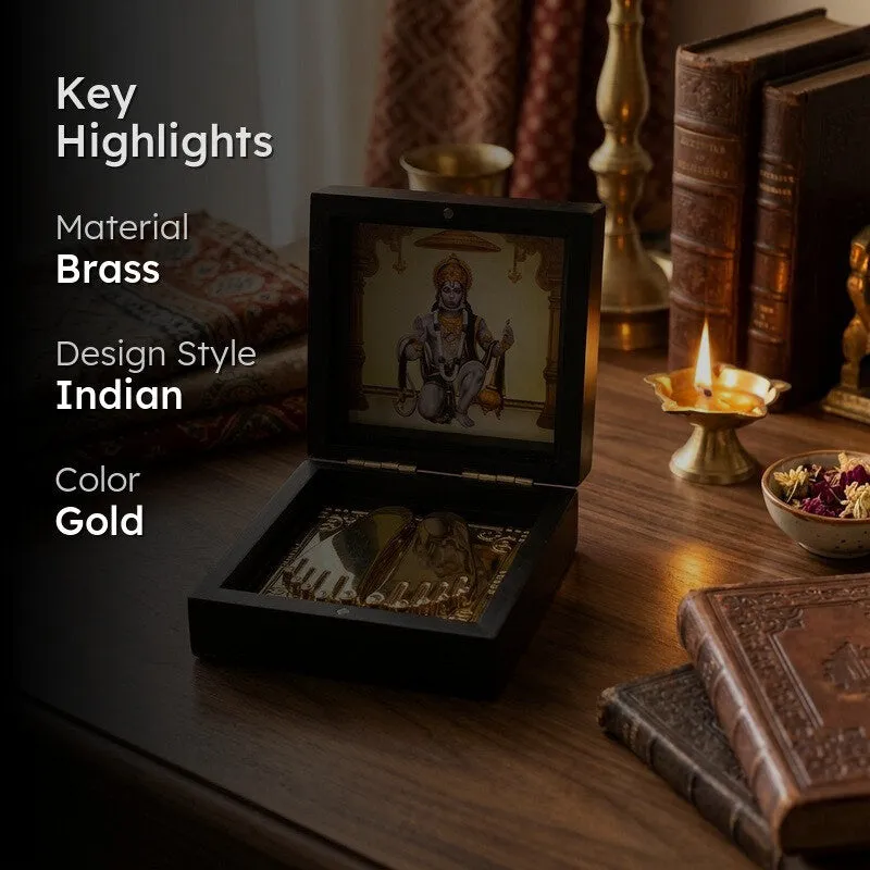 Lord Hanuman Divine Brass Paduka media 2