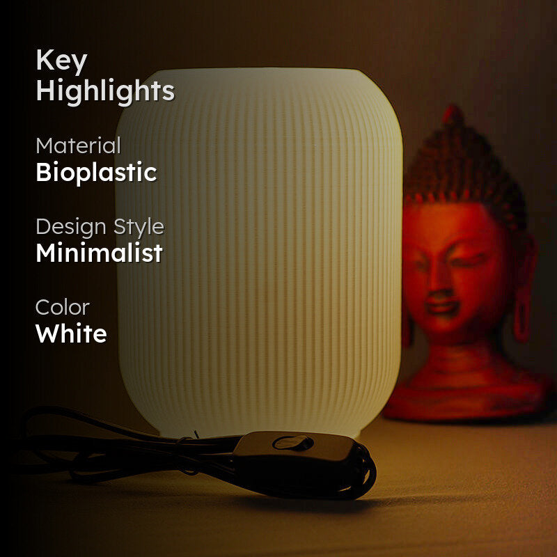 Glow Earth 3D Printed Table Lamp - White media 2