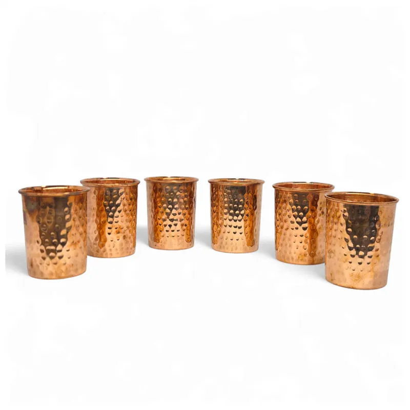 Cuva Hammered Copper Glass (200 mL) - Set Of Six media 3