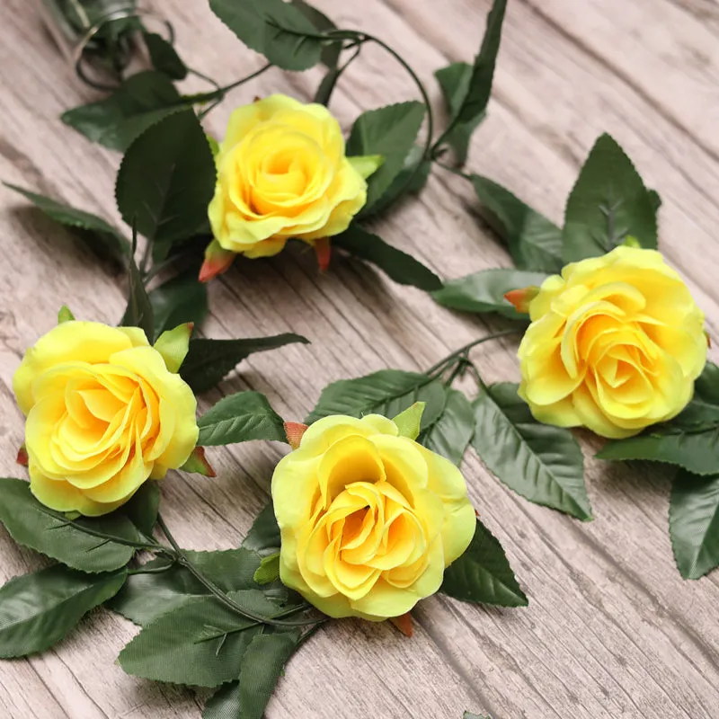 Fiora Artificial Rose Creeper (Yellow) Set of Two media 4