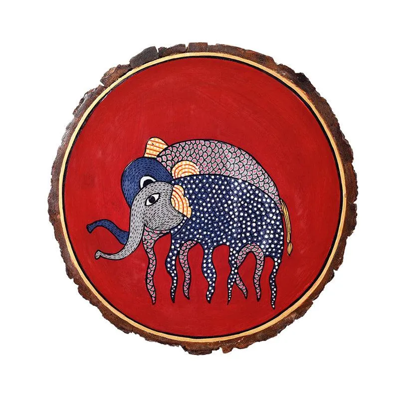 Indigo Elephanta Wooden Wall Accent media 3