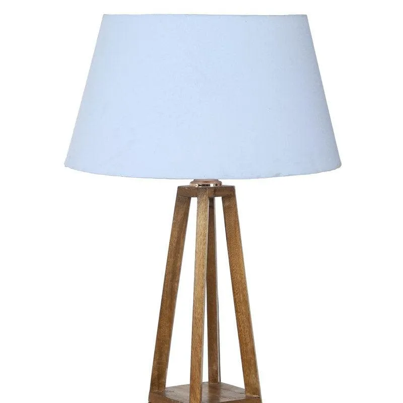 Blace Netima Wooden Floor Lamp With Shelf - Turquoise media 4