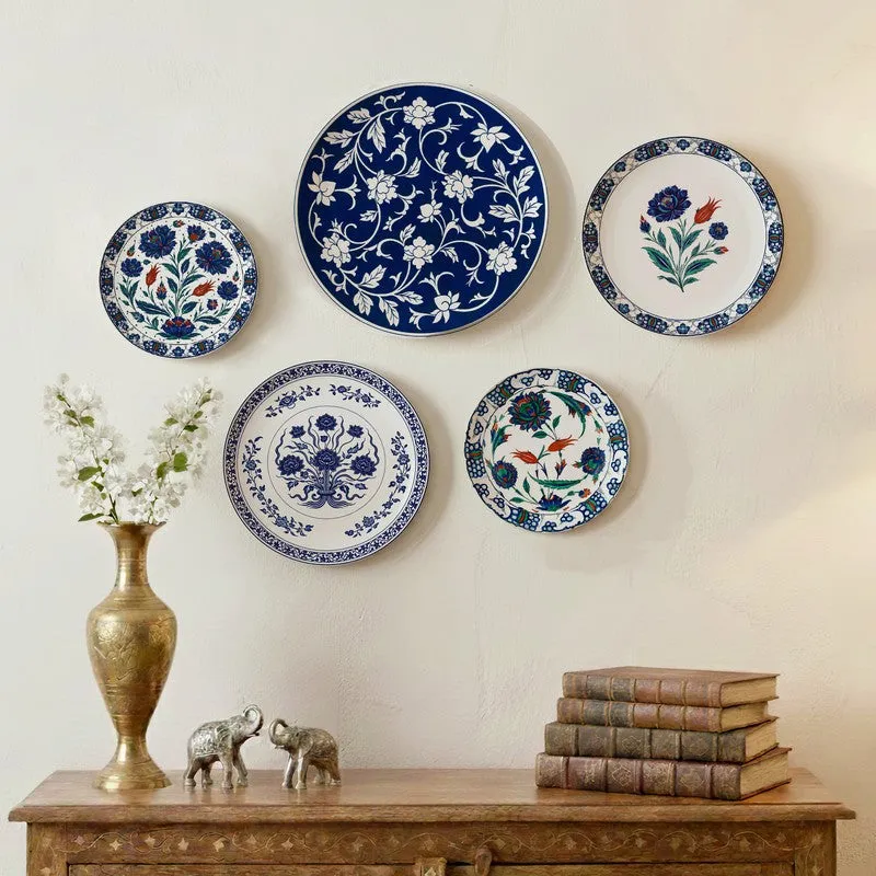 Floral Harmony Metal Wall Plates - Set Of Five media 1
