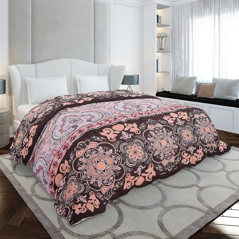 Monte Carlo Pixelweave Ethnic Print Polyester Duvet Covers (Maroon) - 210 GSM media 1