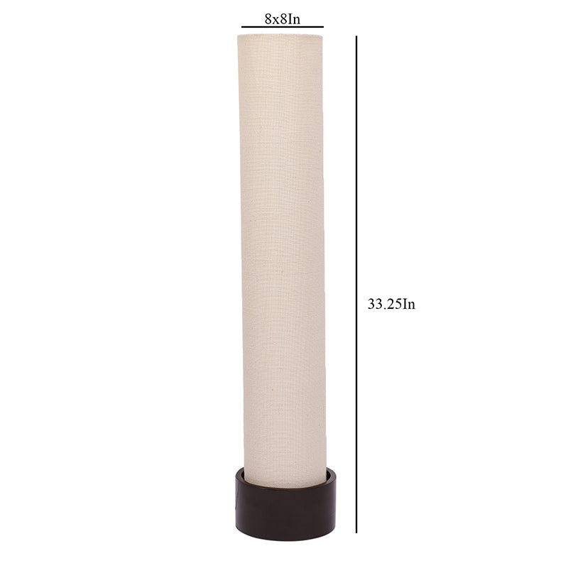 Neila Wooden Tower Floor Lamp With Jute Shade - White media 5