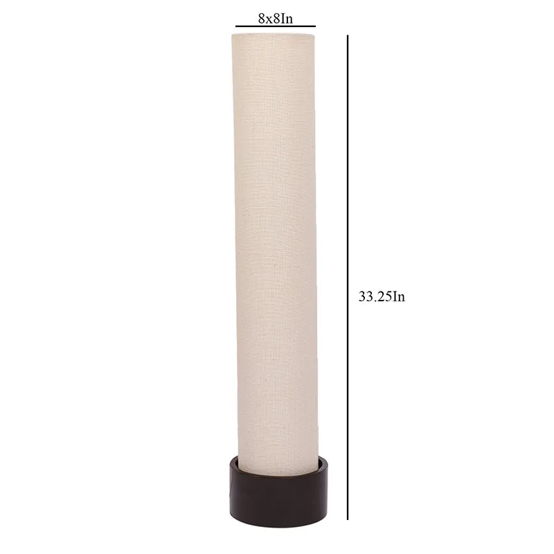 Neila Wooden Tower Floor Lamp With Jute Shade - White media 5