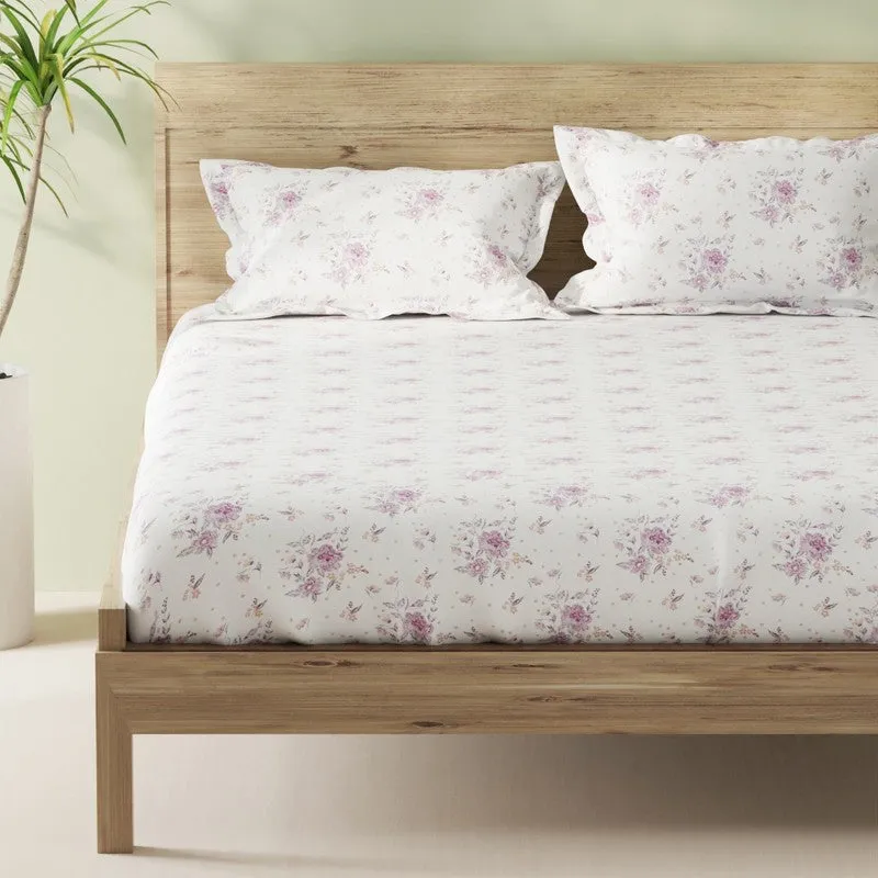 Novira Fitted Cotton Bedsheet (Purple) - 144 TC media 4