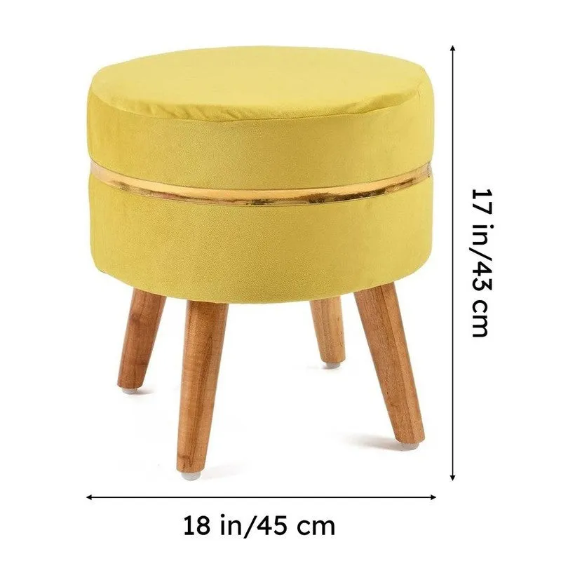 Classic Solid Velvet Ottoman - Yellow media 8