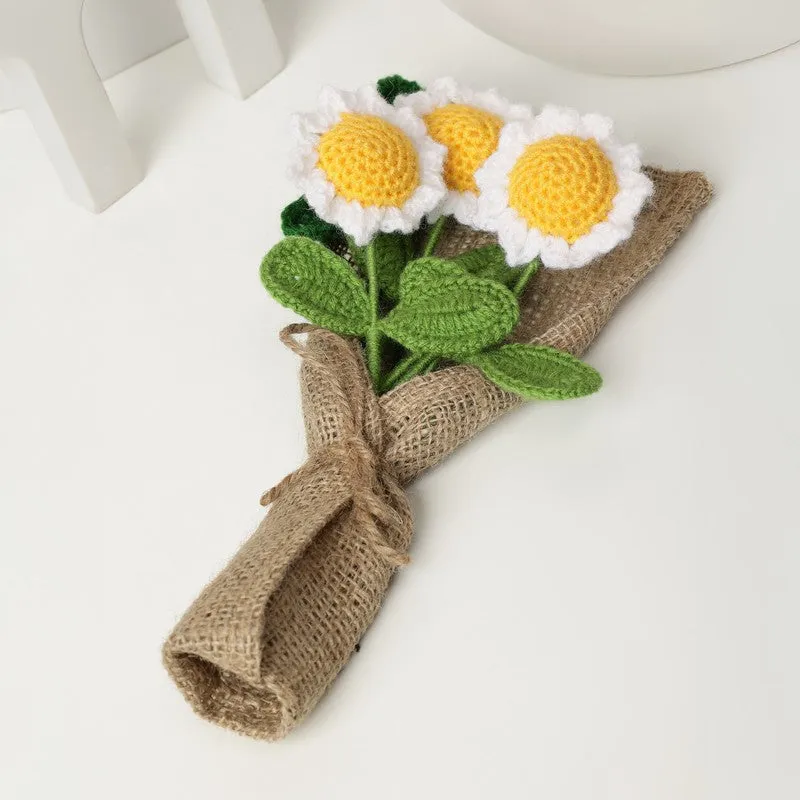 Crochet Handmade Tulip Bouquet (Yellow,White) - Set Of Three media 4