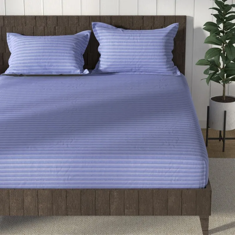 Nautica Whisper Cotton Bedsheet (Blue) - 160 TC media 4