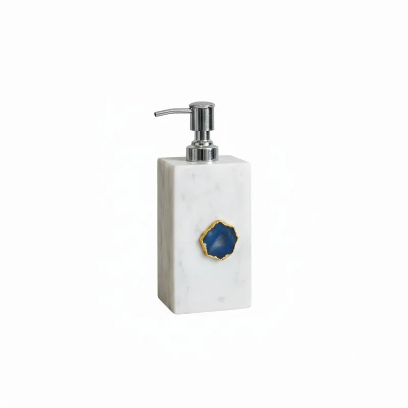 Kade Handcrafted Agate & Marble Soap Dispenser - Blue media 3