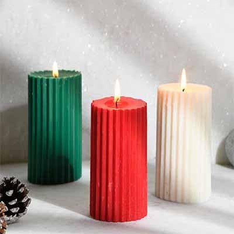 Combo of 3 Scented 'Belief' Pillar Candles media 3