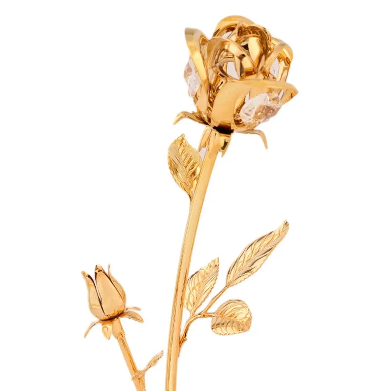 Golden Rose Elegance 24K Gold Plated Mild Steel Showpiece media 5