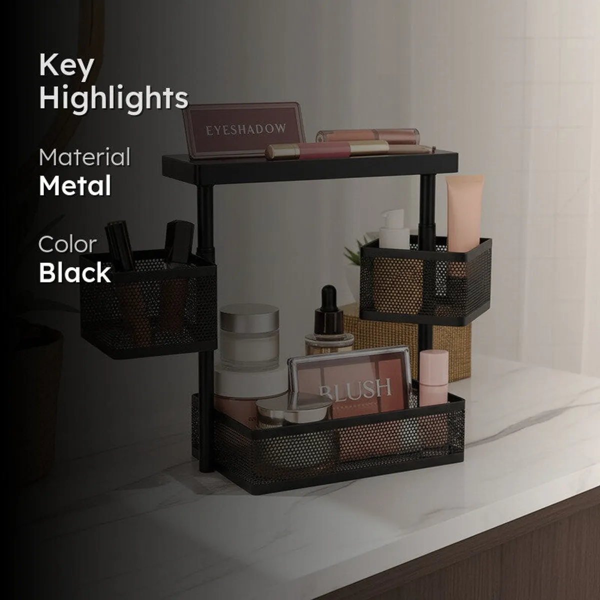 Glam Nest Metal Racks - Black - 2