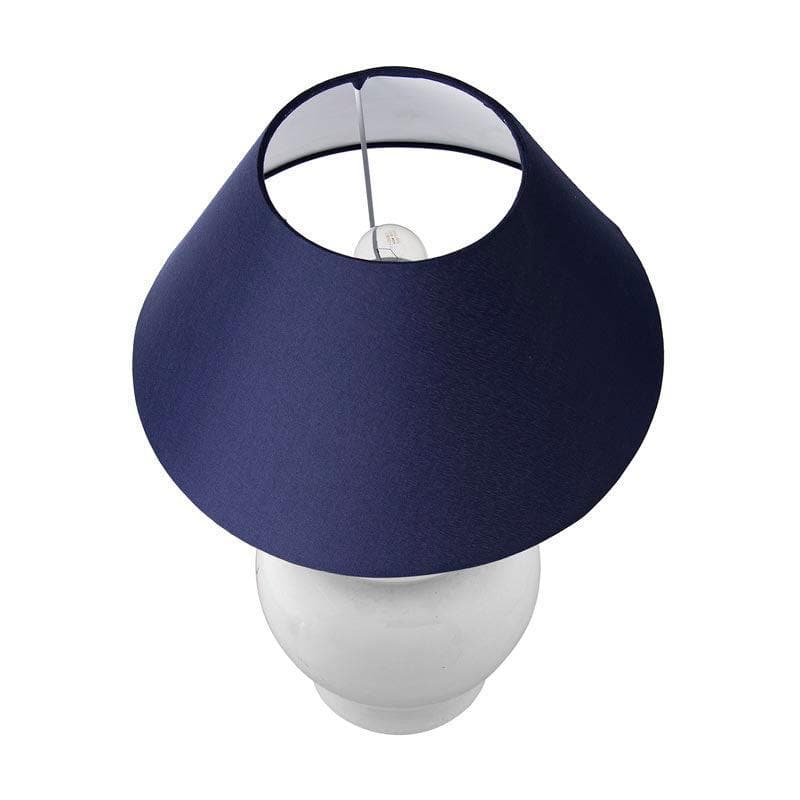 Fancy Pants Ceramic Table Lamp With Conical Shade - White,Blue media 3