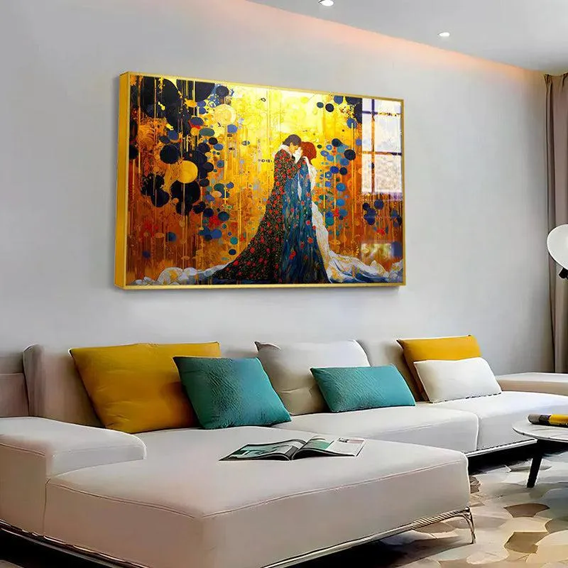 Bound By Love Modern Canvas Wall Art With Frame - Gold media 4