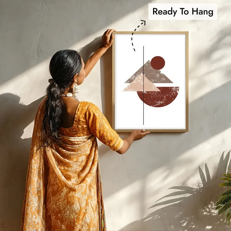 Earthy Axis Canvas Wall Painting With Brown Frame media 7