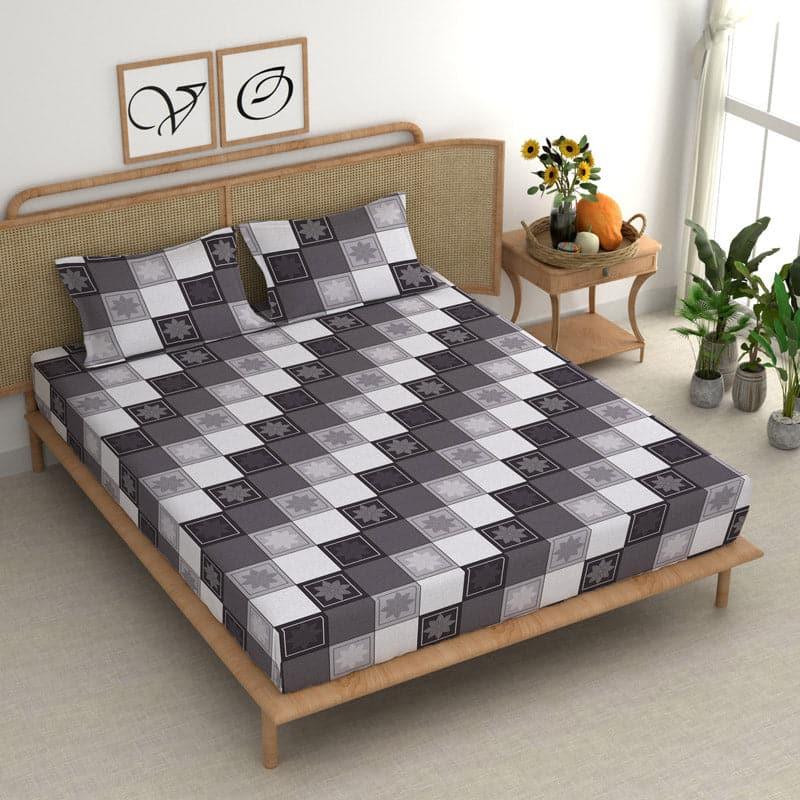 Raiva Printed Microfiber Bedsheet (Lava Grey) - 180 GSM media 4