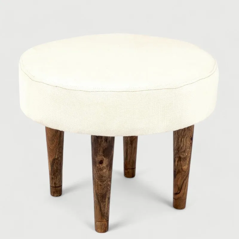 Oxaro Sheesham Wooden Stools (White) - Set Of Two media 3