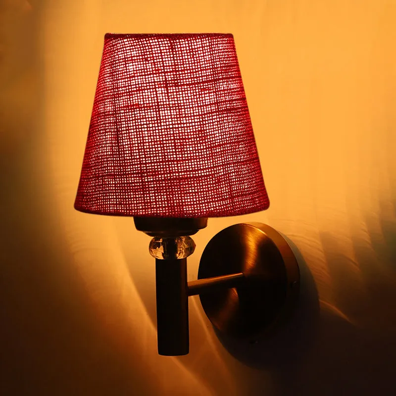 Aquilla Jute Wall Lamp - Maroon media 5