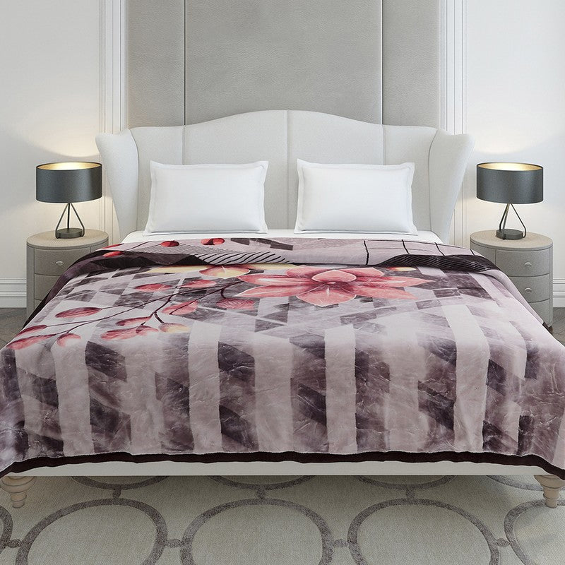 Monte Carlo Whispering Blooms Blanket (Brown,Pink) - 1136 GSM media 3