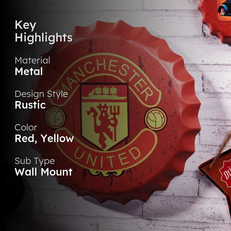 Manchester United Bottle Cap Metal Wall Accent media 2