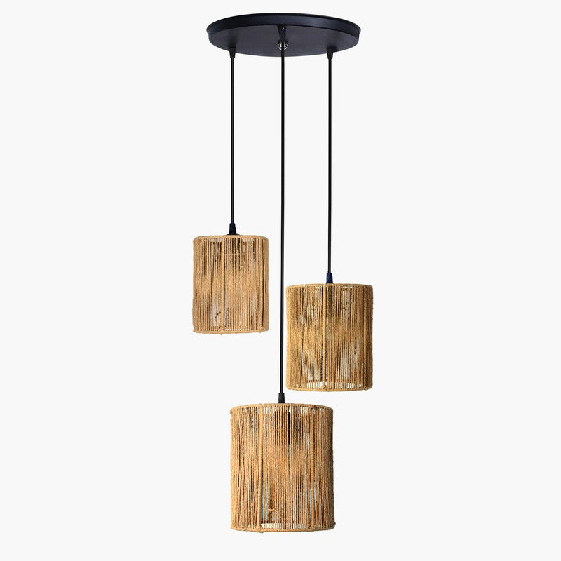 Halorix Raffia Ceiling Lamp - Beige & Black media 3