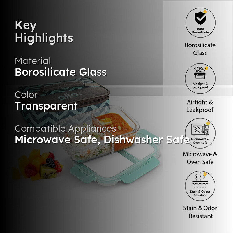 Casper Rectangular Lunchbox With Bag - 1000 ML media 2