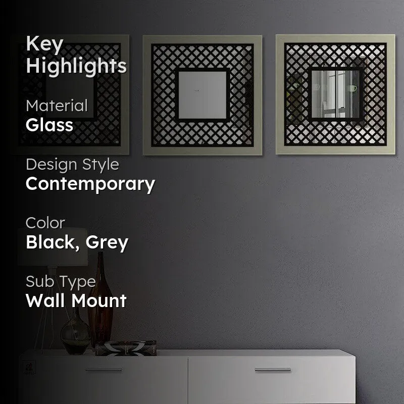 Woodelle Wall Accent With Wooden Frame (Grey) - Set Of Three media 2