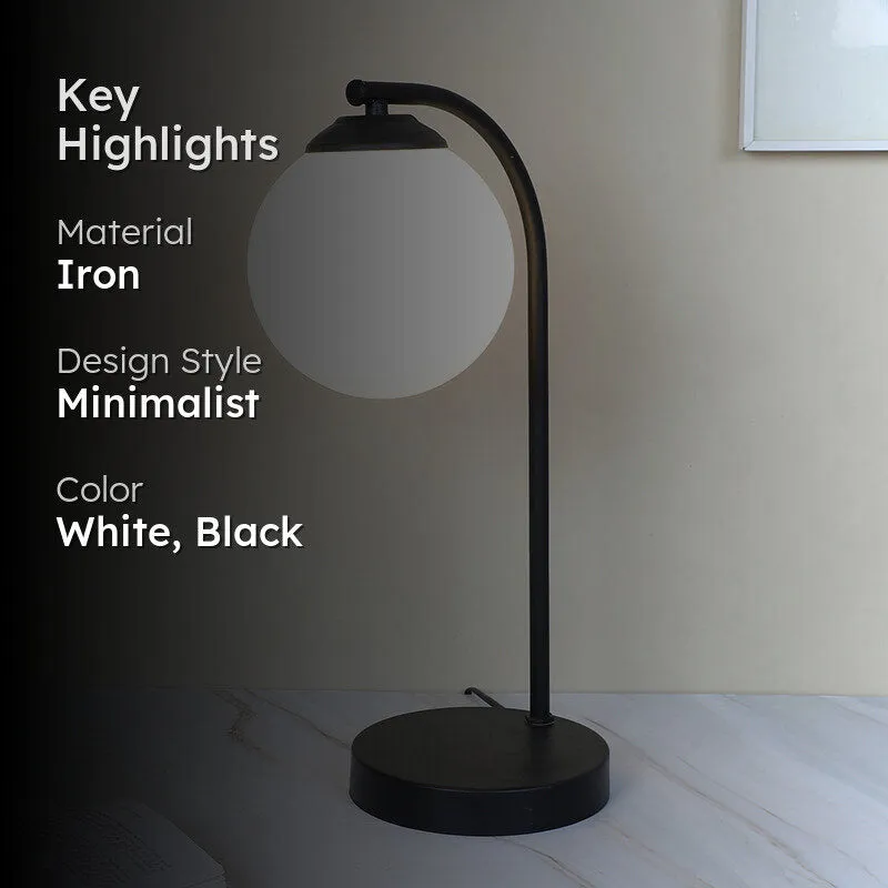 Piccolo Solid Iron Moon LED Table Lamp - White,Black media 2
