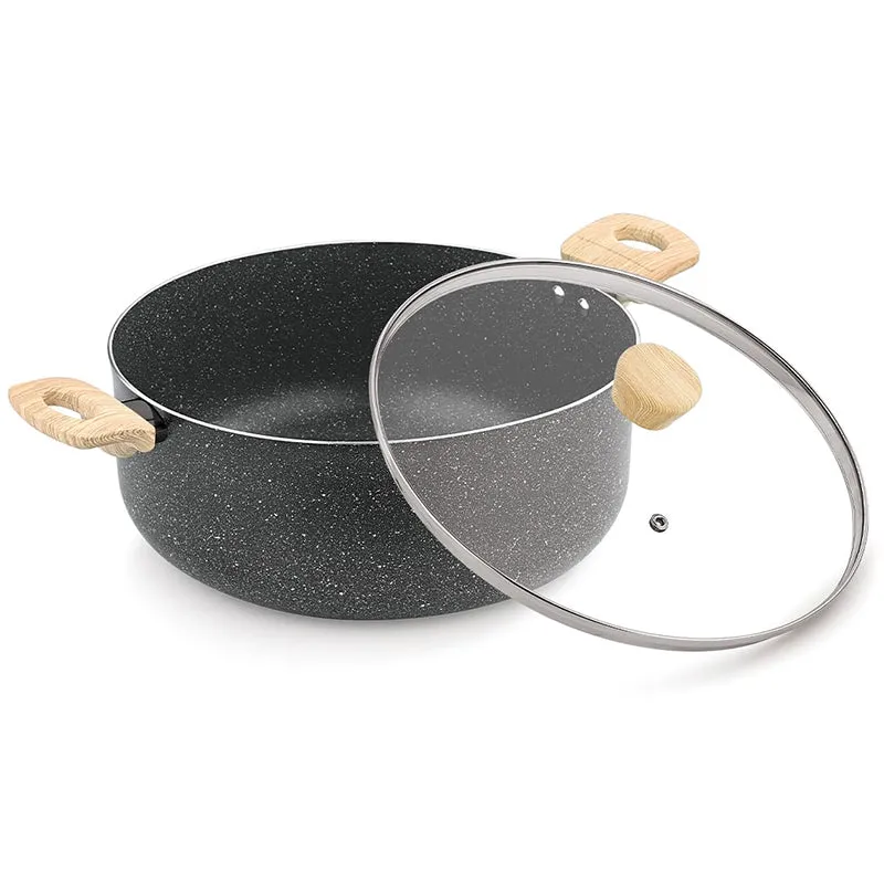 Bergner Terra Black Induction Safe Non-Stick Cooking Pot With Lid - 24 cm/5000 mL media 6