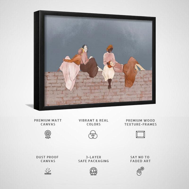 Peace On The Barricade Canvas Wall Painting - Black Frame media 5