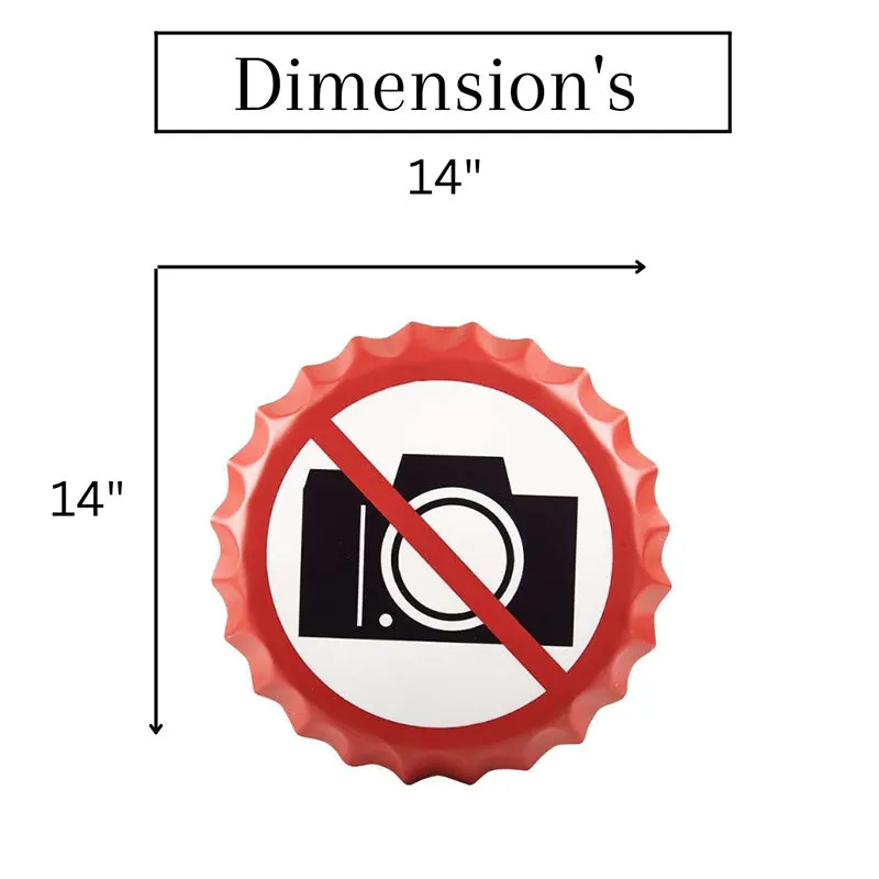 No Photography Bottle Cap Metal Wall Accent media 5