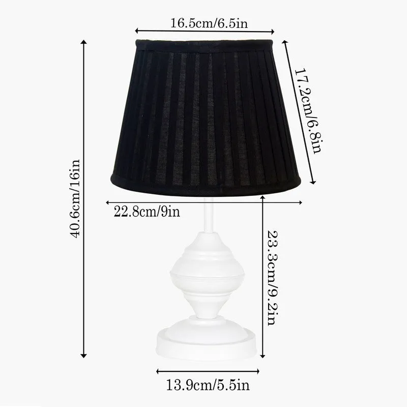 TwilightAura Stylish Bedside Wooden Table Lamp - Black media 7