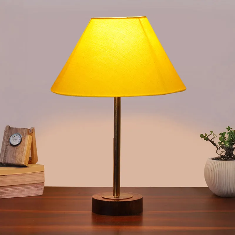 Cotin II Rodin Wooden Table Lamp - Yellow,Gold,Brown media 2