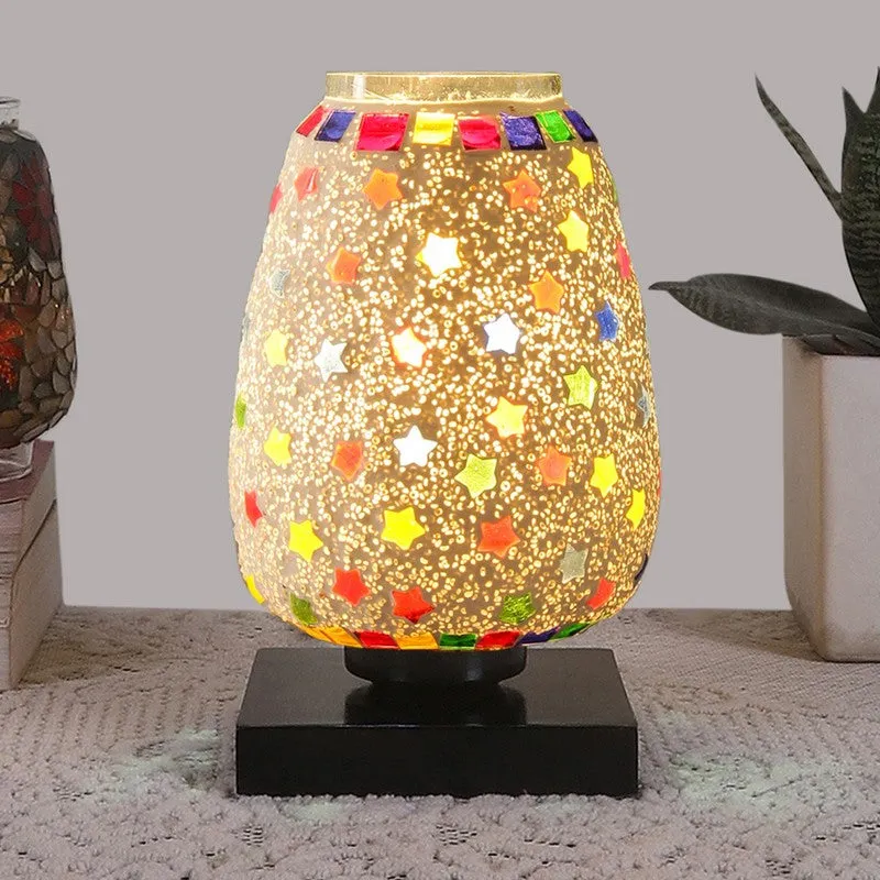 Gleamelle Glass Table Lamp With Wooden Base - Multicolor media 3