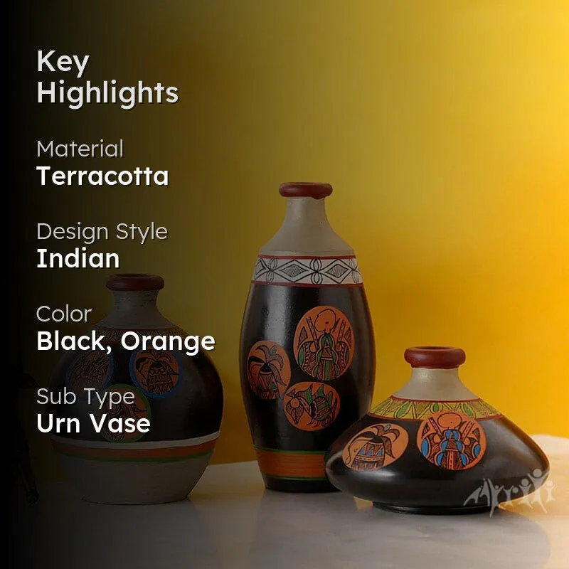 Levanda Tribal Terracotta Vase - Set Of Three media 2