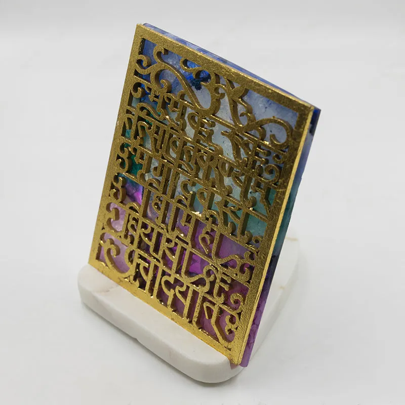 Gayatri Mantra Agate Tea Light Holder media 4