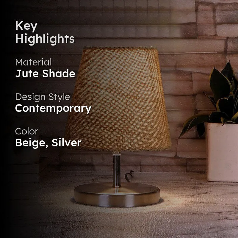 Vidro Jute Table Lamp - Beige,Silver media 2