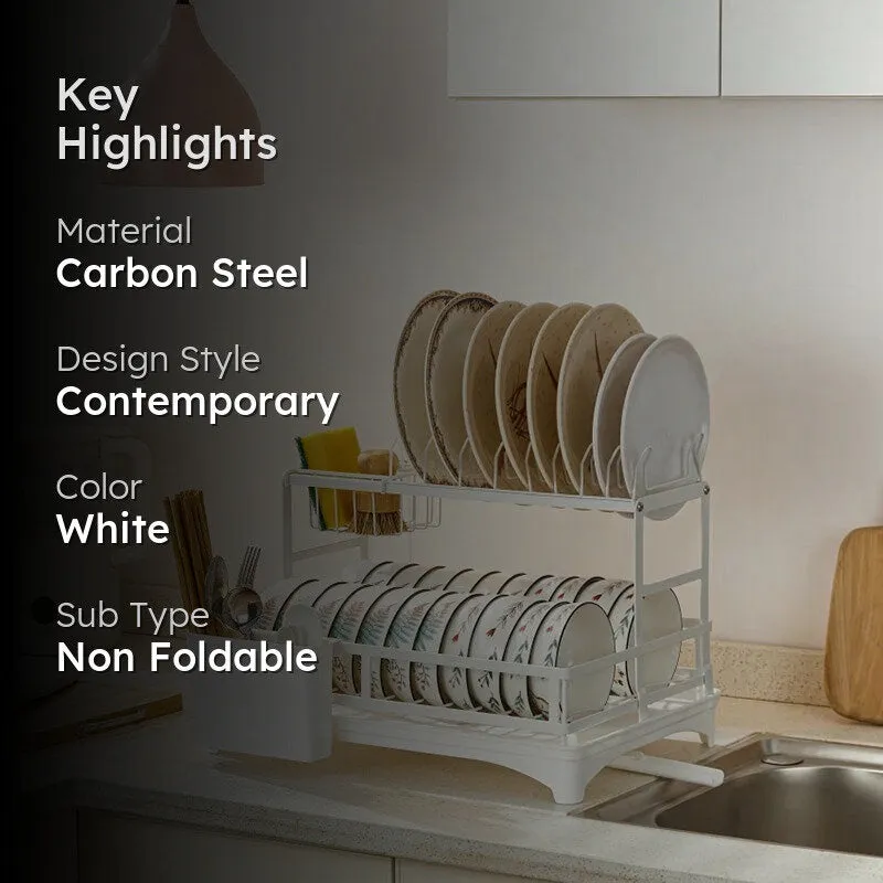 Orho Two Tier Dish Rack - White media 2