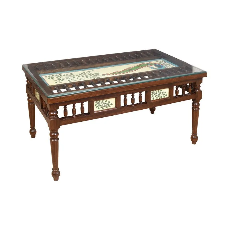 Peacock I Teak Wood Center Table media 3