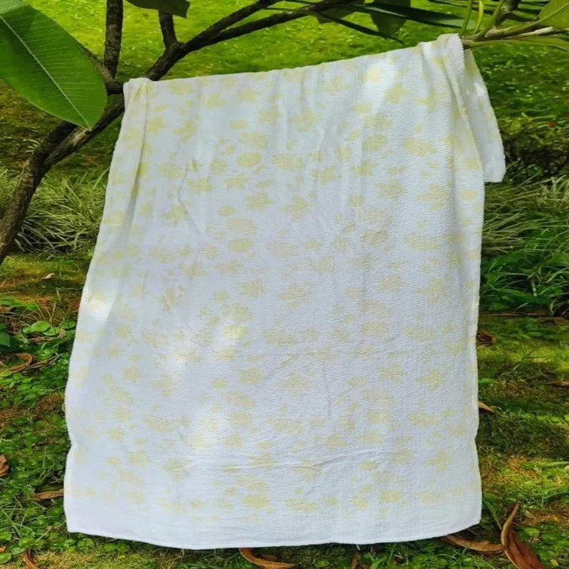 Petaline Floral Cotton Bath Towels - White media 3