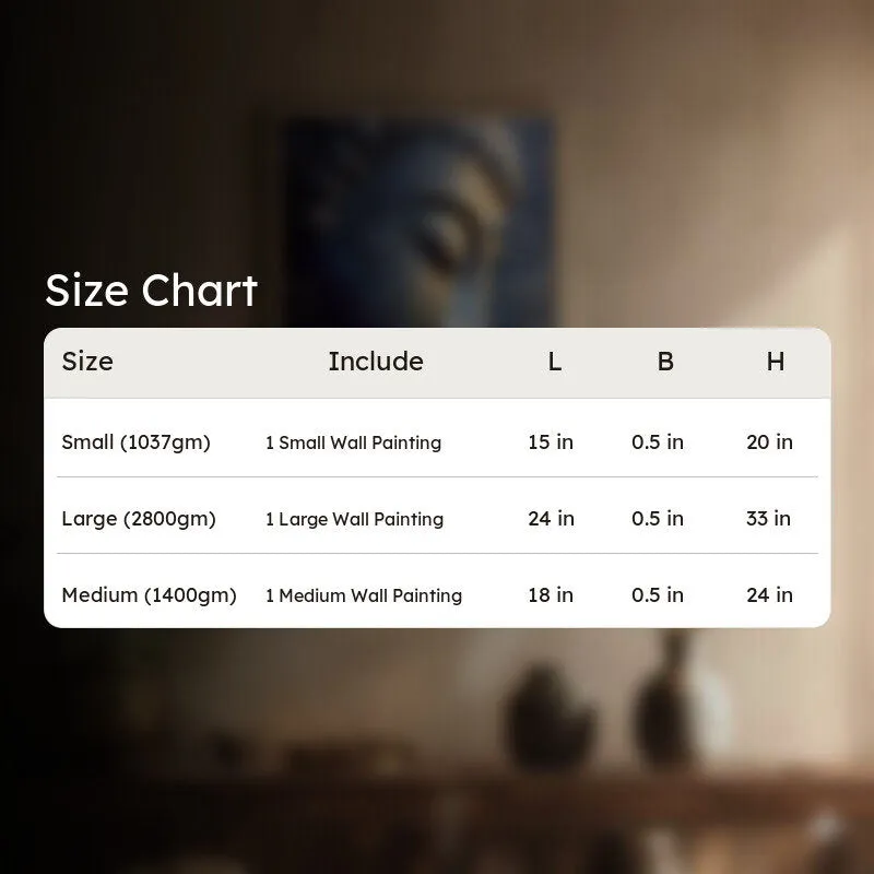 Mystic Blue Buddha Archival Paper Wall Painting With Brown Frame media 10
