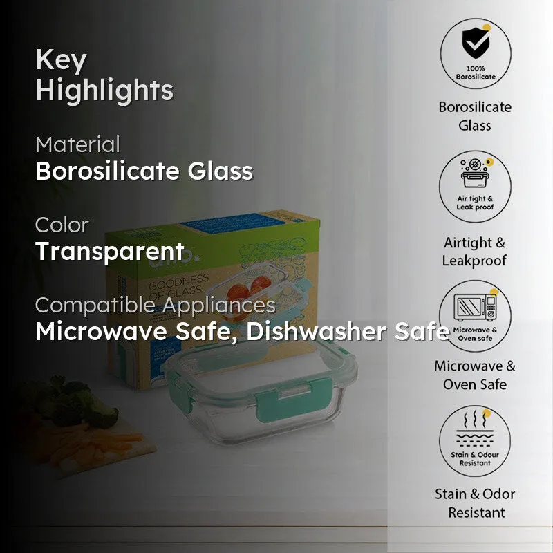 Crusade Rectangle Glass Container - 370 ML media 2