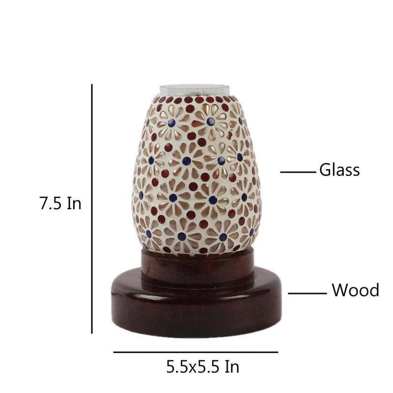 Floral Flicker Glass Table Lamp - Multicolor media 7