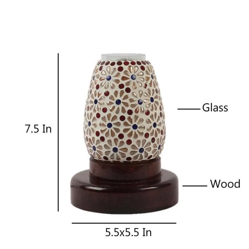 Floral Flicker Glass Table Lamp - Multicolor media 7