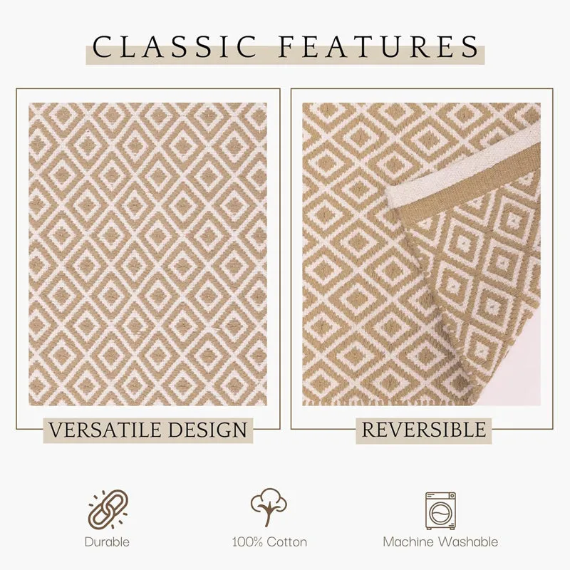 Earthica Cotton Runner Rug - Beige media 6