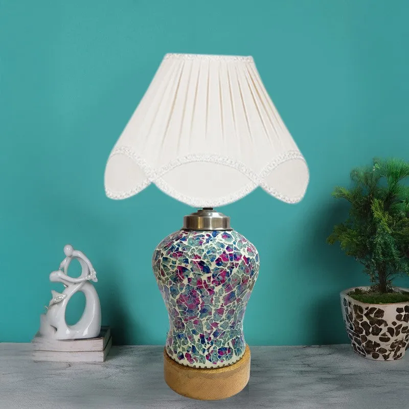 Floranisse Arc Pleated Wooden Table Lamp media 3