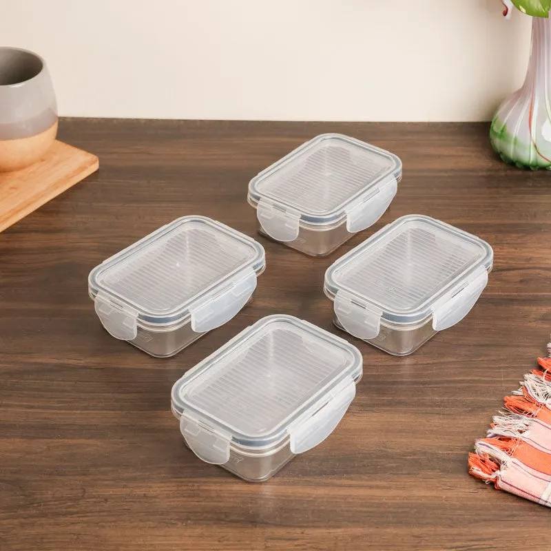 FreshLock Transperant Clear PET Lunch Box (300 mL) - Set Of Four media 3