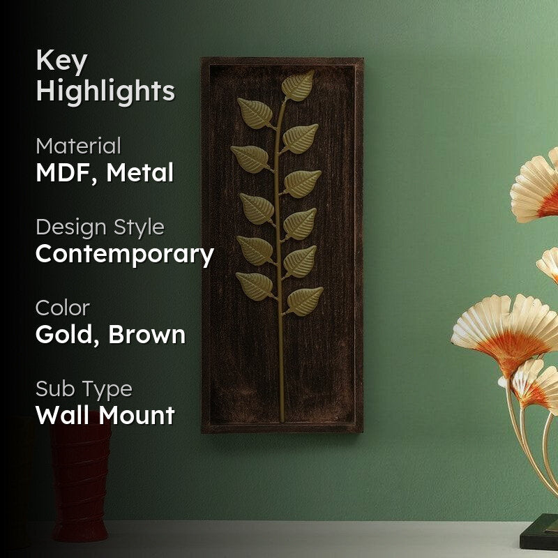 Leafy String Wooden And MDF Wall Accent media 2